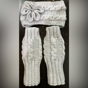 Headband and fingerless gloves set